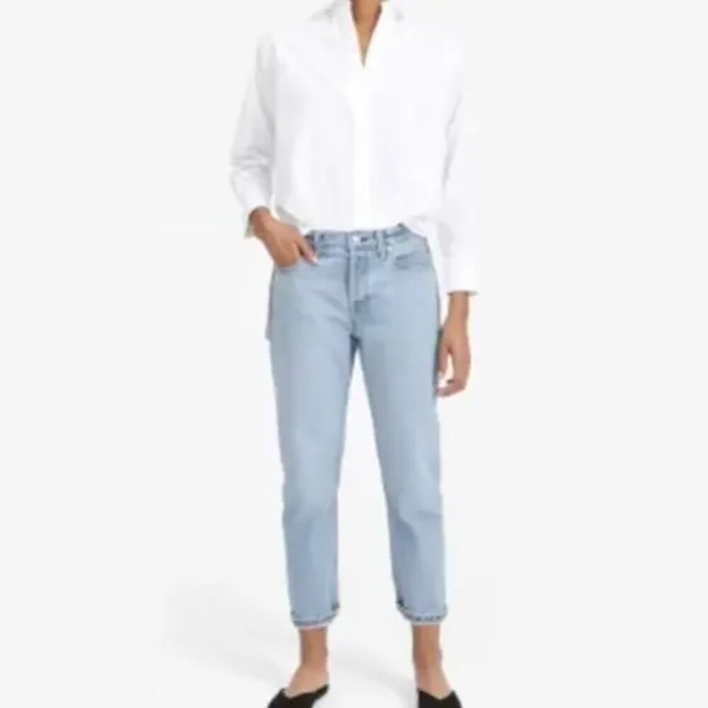 Everlane Women's O-S Boyfriend Denim Jeans High Rise Button Fly sz 24